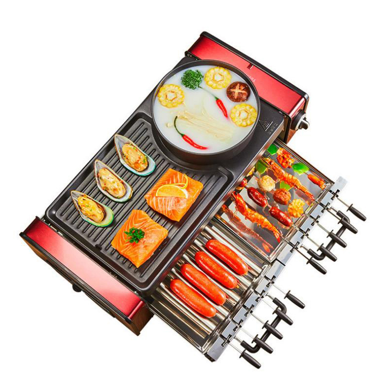 Camping Cooking Hot Plate - Household Non-stick BBQ Machine Electric Grill