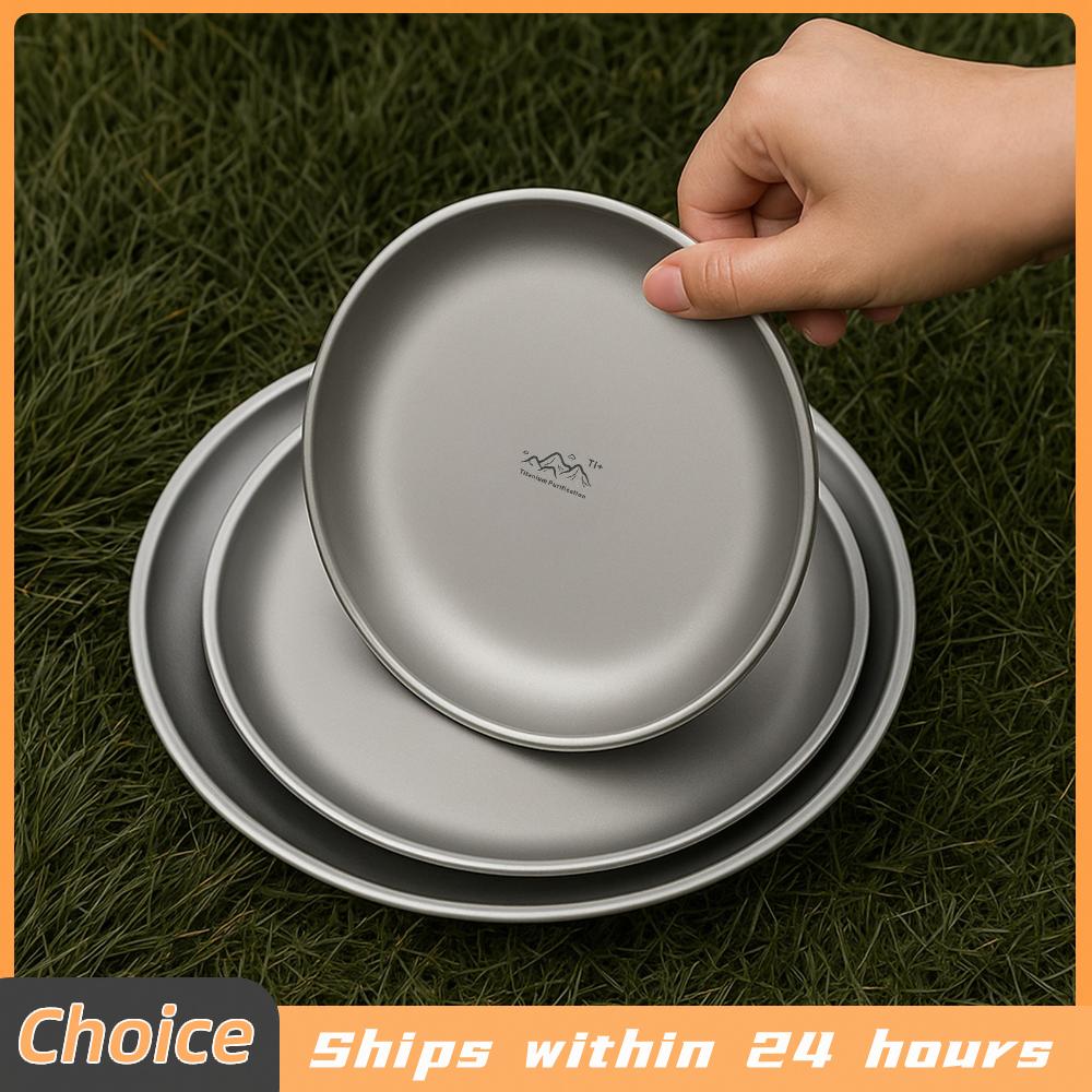 Camping Cooking Set Stainless Steel - Portable Titanium Purified Stainless Steel Plate