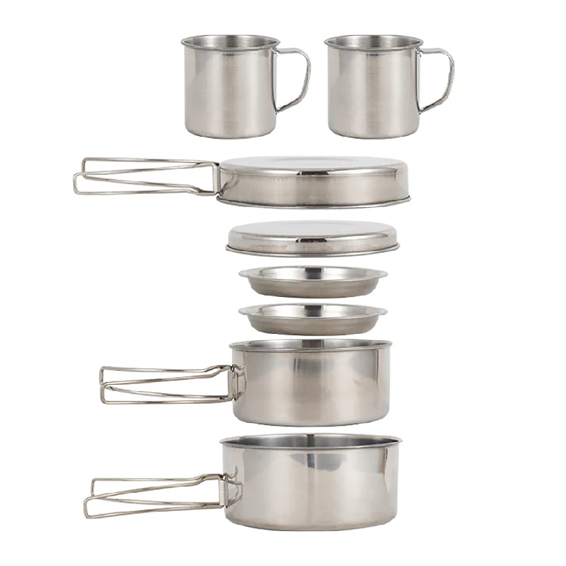 8pcs/Set Camping Cookware Mess - Camping Cooking Hot Plate recension och pris