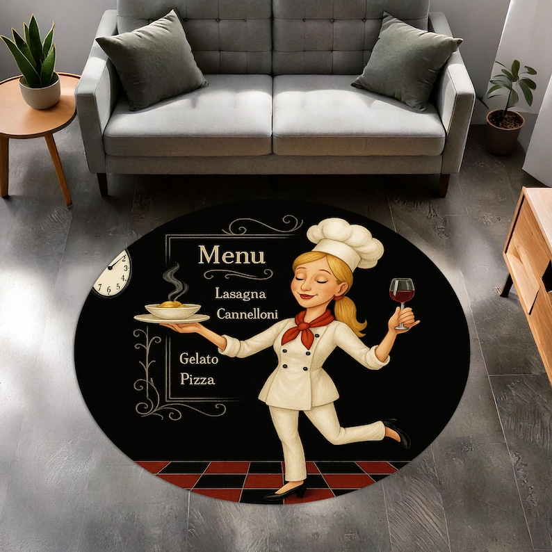 Blonde Chef Round Kitchen Rug, - Camping Cooking Gifts recension och pris