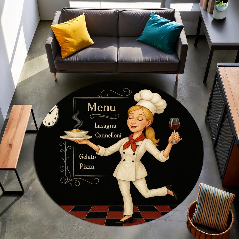 Blonde Chef Round Kitchen Rug, - Camping Cooking Gifts recension och pris