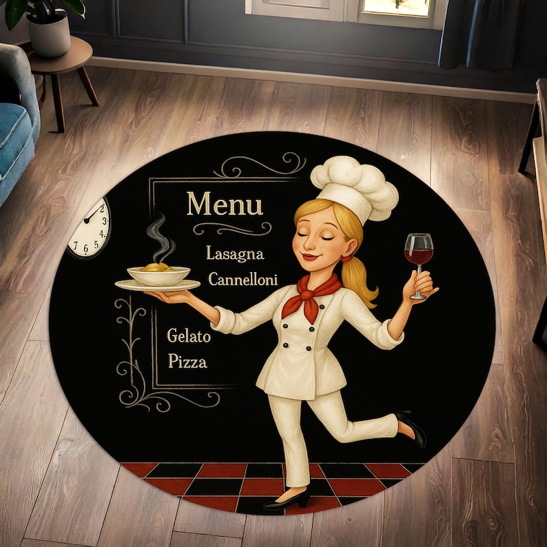 Blonde Chef Round Kitchen Rug, - Camping Cooking Gifts recension och pris
