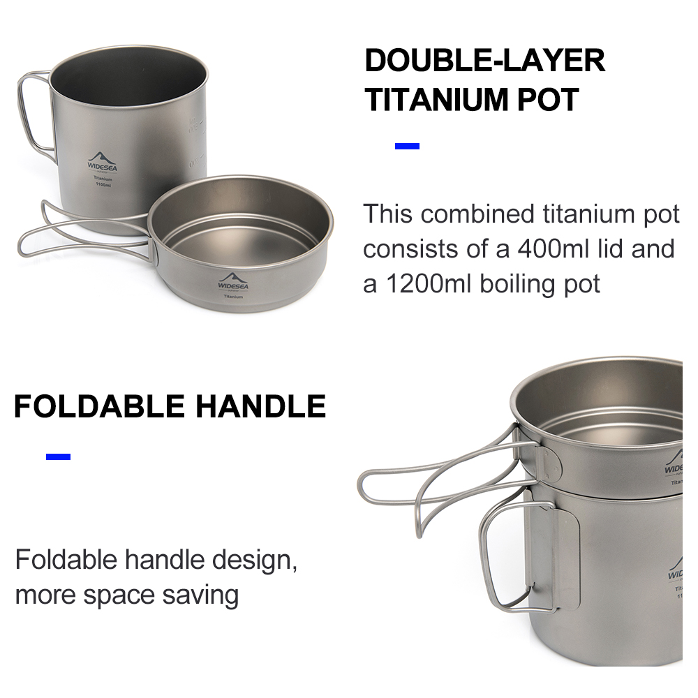 Widesea Ultralight Titanium Ca - Camping Cooking Set Stainless Steel recension och pris