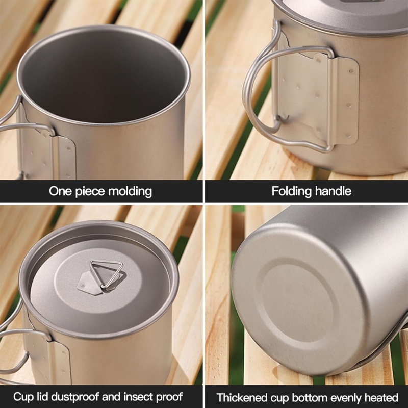 Titanium Camping Mug with Fold - Camping Cooking Mug recension och pris