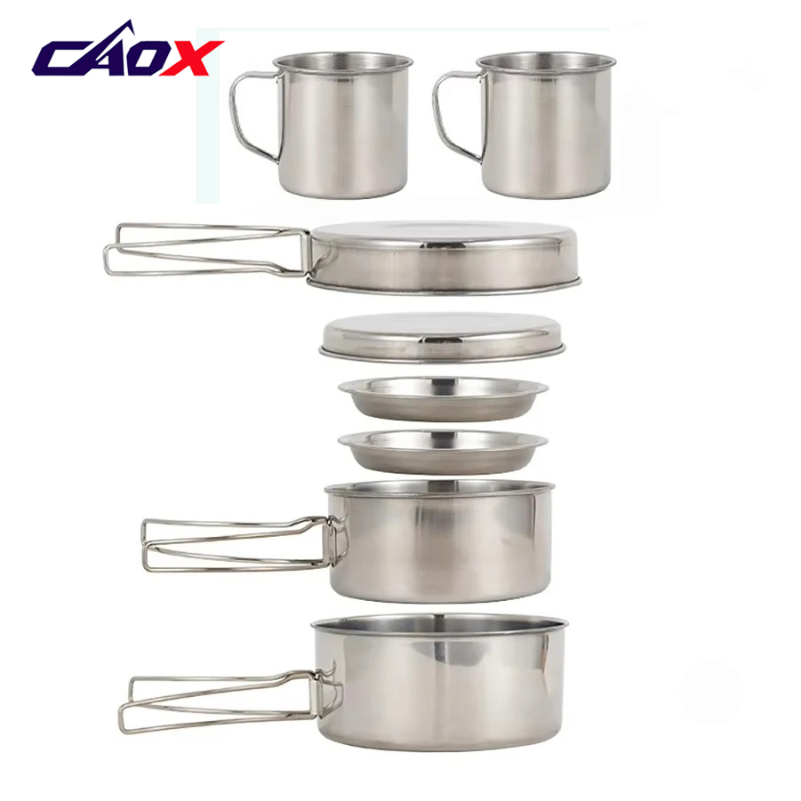CAOX 8pcs/Set Camping Cookware - Camping Cooking Hot Plate recension och pris