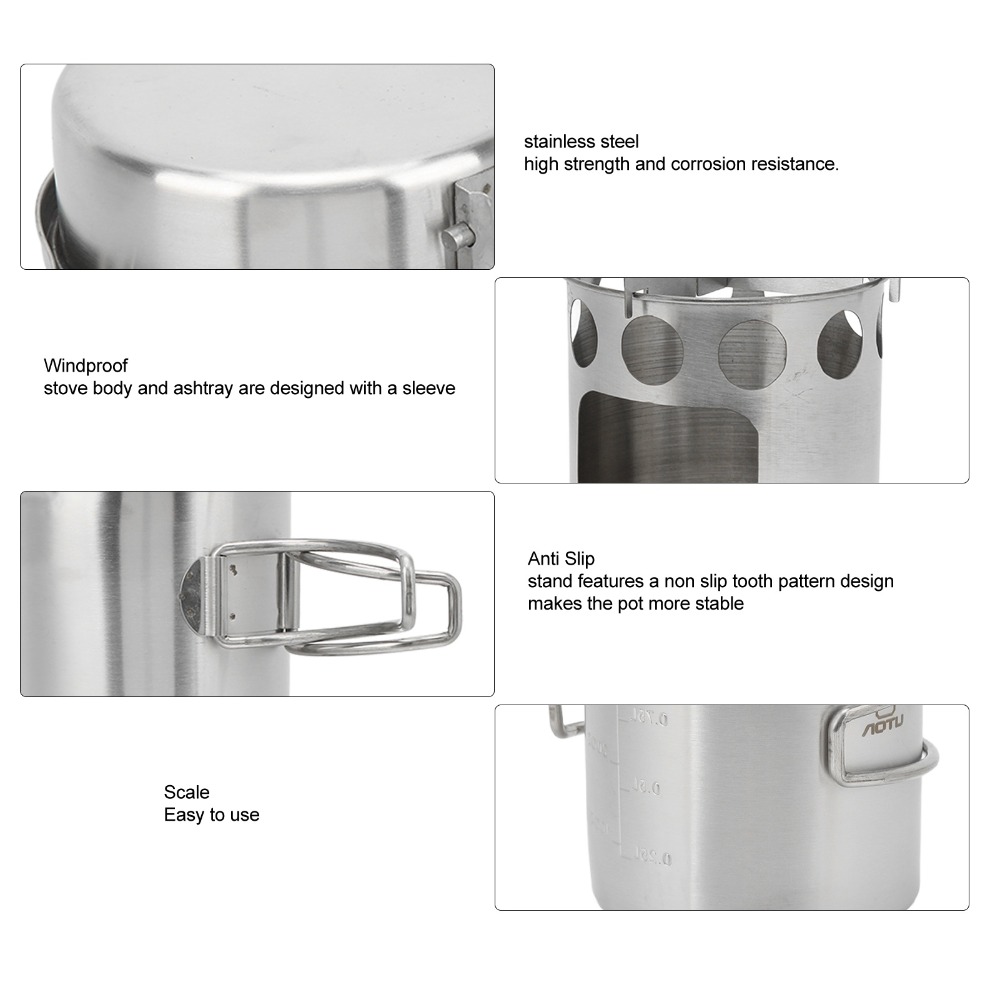 Durable Stainless Steel Campin - Camping Cooking Set Stainless Steel recension och pris