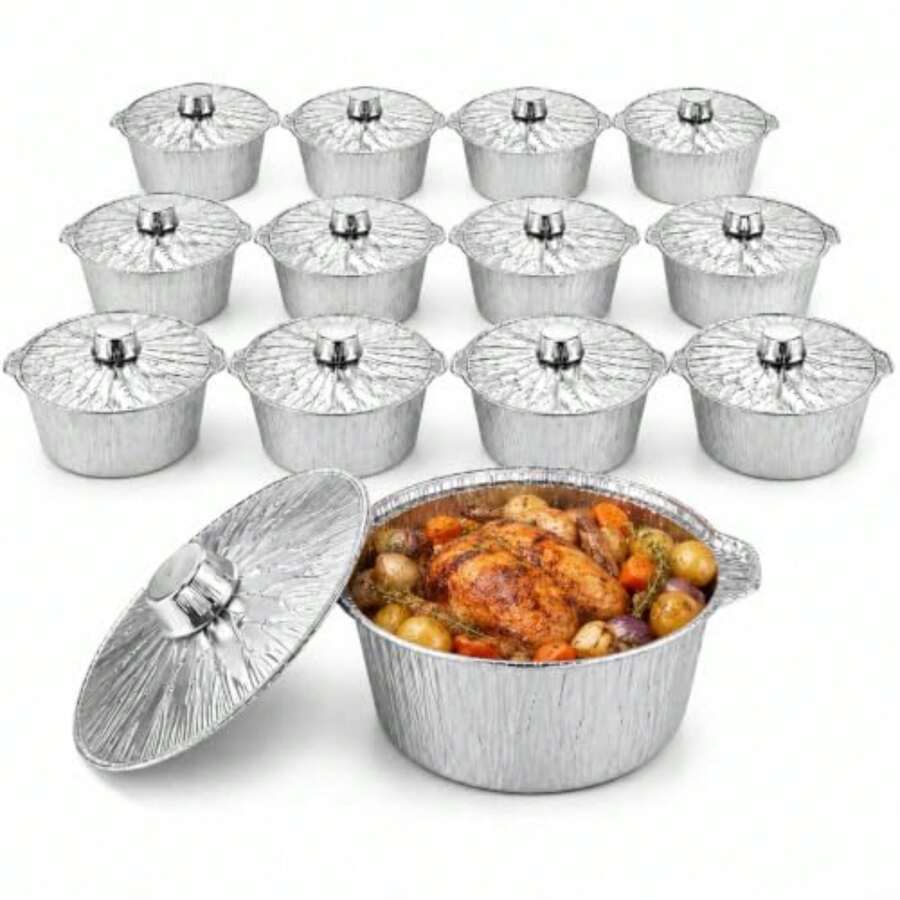12 Pack Disposable Pot With Li - Camping Cooking Pots And Pans recension och pris