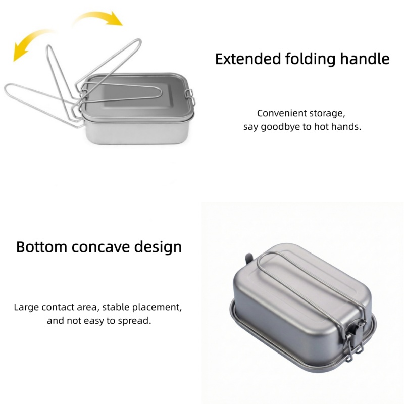 Titanium Lunch Box with Lid an - Camping Cooking Set Stainless Steel recension och pris