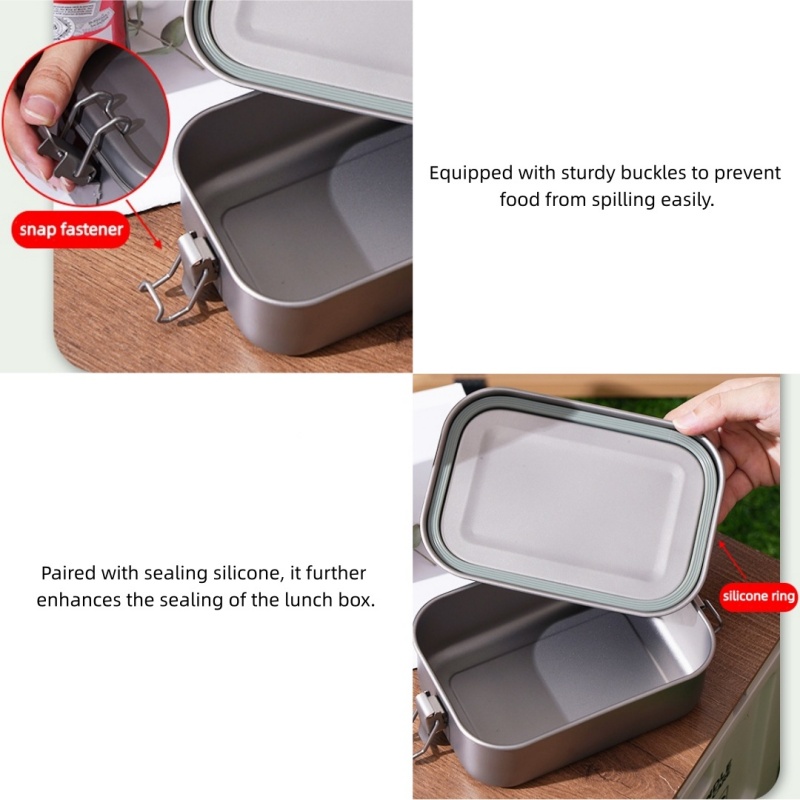 Titanium Lunch Box with Lid an - Camping Cooking Set Stainless Steel recension och pris