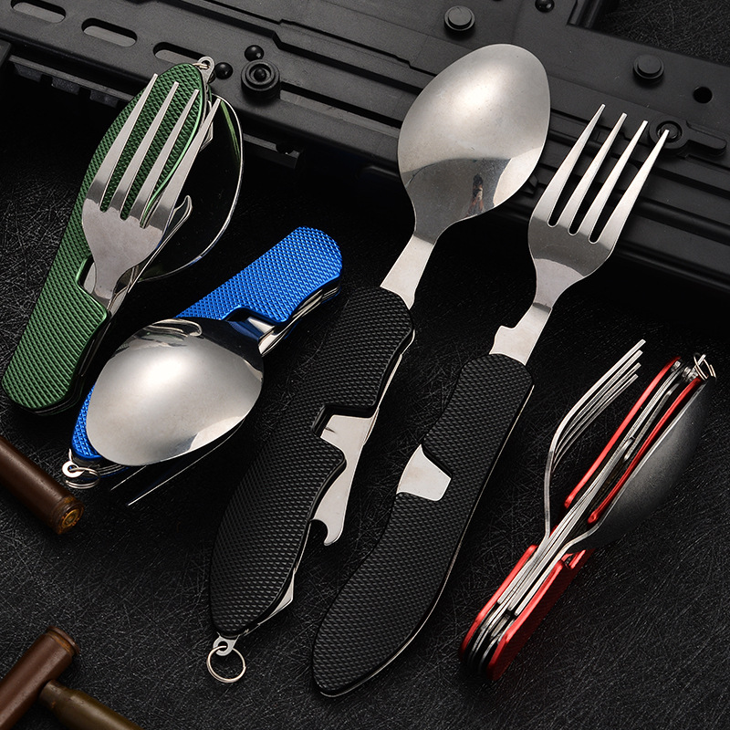 4 in1 Foldable Camping Utensil - Camping Cooking Set Stainless Steel recension och pris