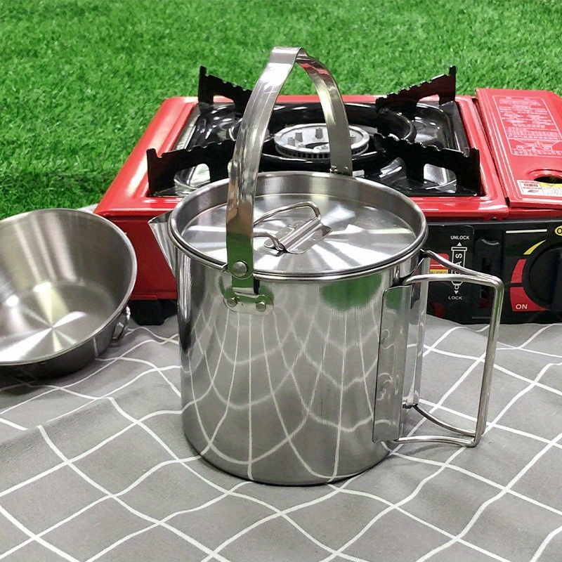 1PC Compact and Portable 1.2L  - Camping Cooking Set Stainless Steel recension och pris