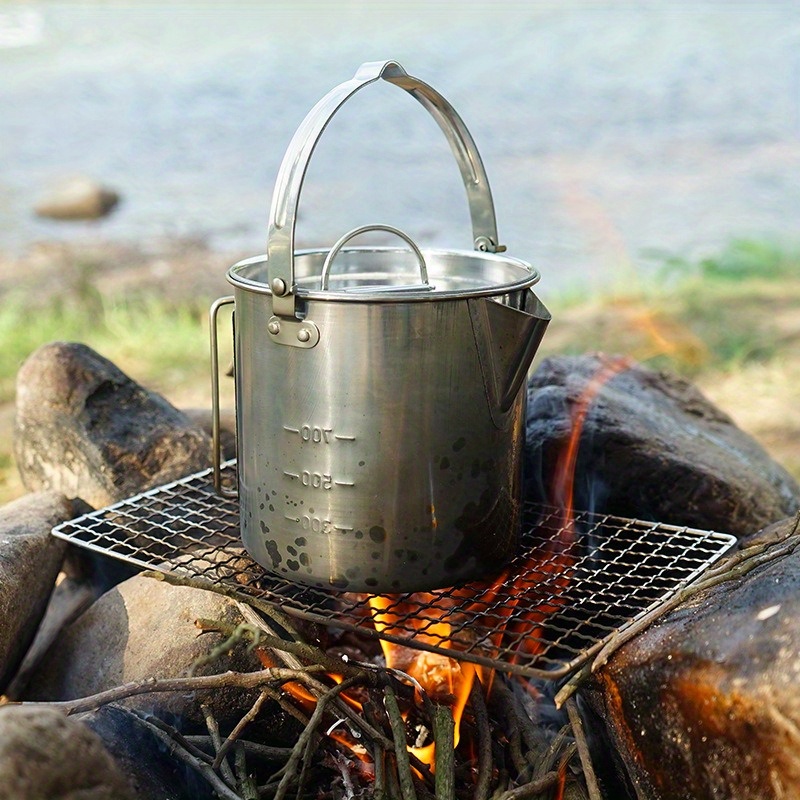 1PC Compact and Portable 1.2L  - Camping Cooking Set Stainless Steel recension och pris