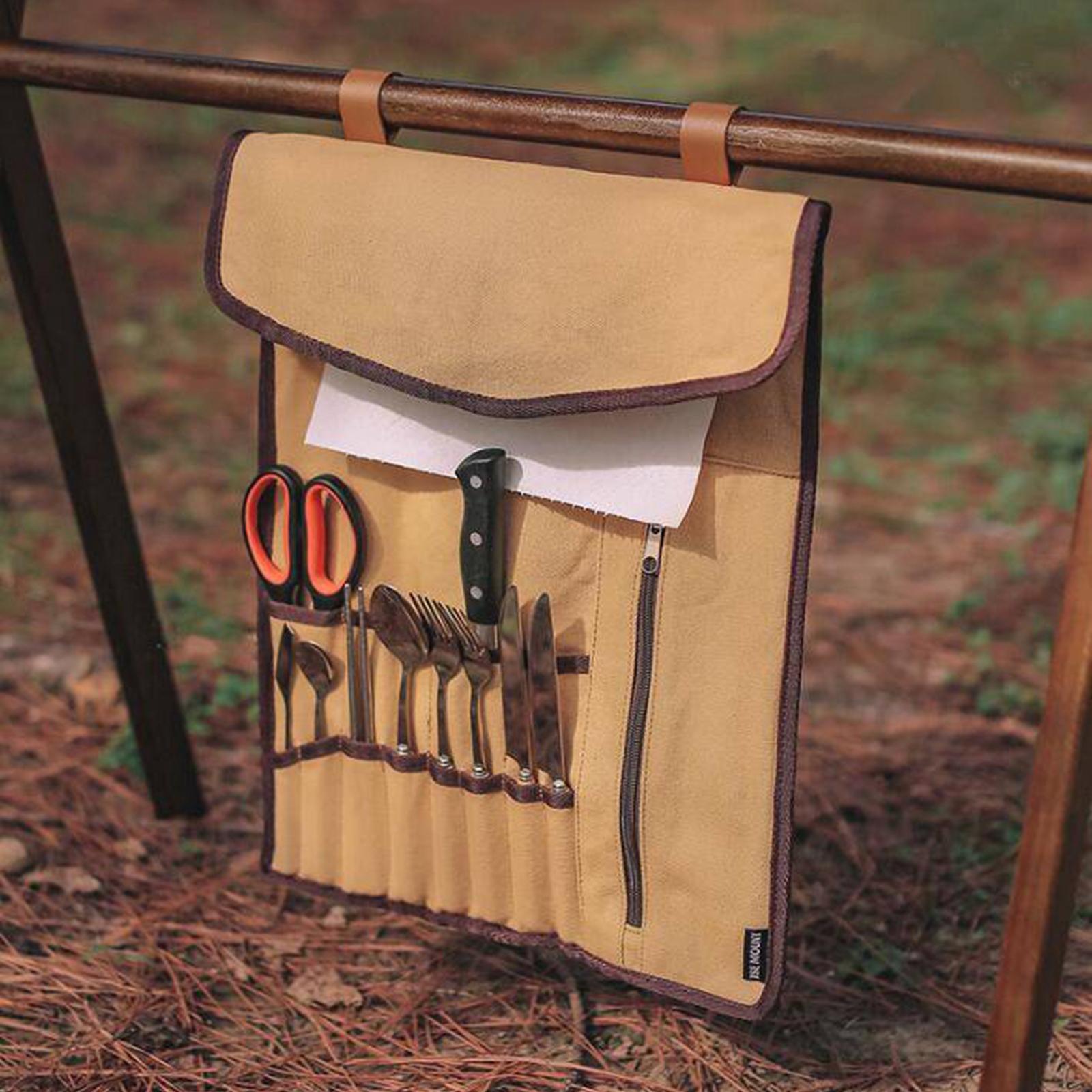 Portable Camping Utensil Roll  - Camping Cooking Utensils Storage recension och pris