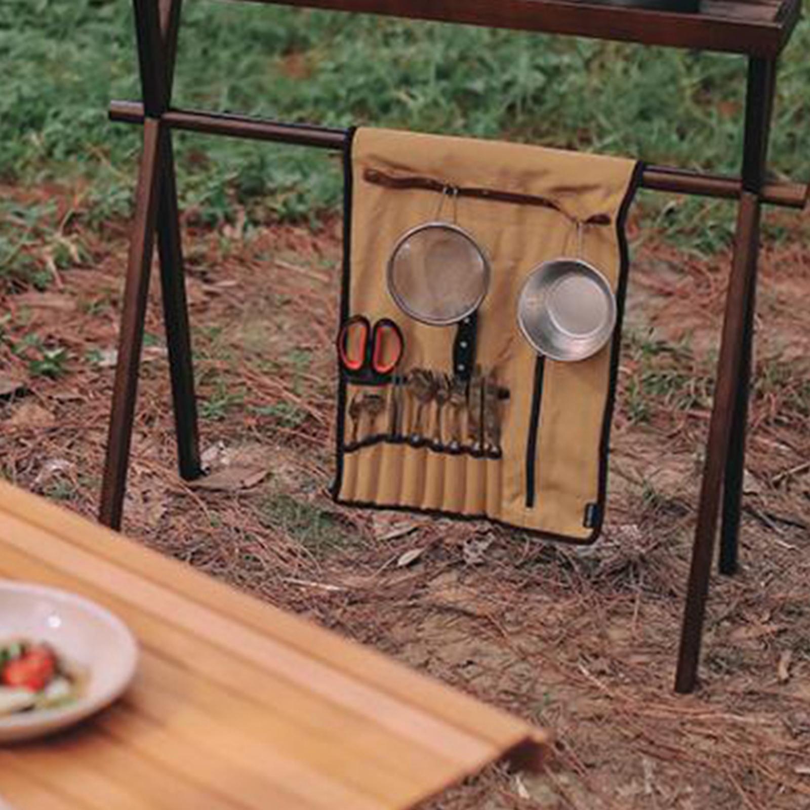 Portable Camping Utensil Roll  - Camping Cooking Utensils Storage recension och pris