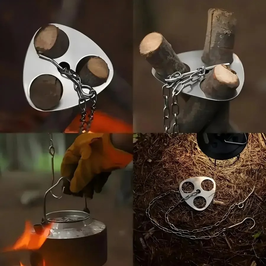 Portable Camping Tripod Fire P - Camping Cooking One Pot recension och pris