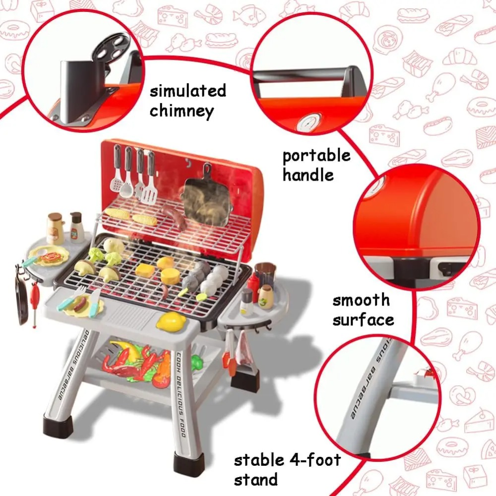 Barbecue Grill Toy Set Kids BB - Camping Cooking Gifts recension och pris