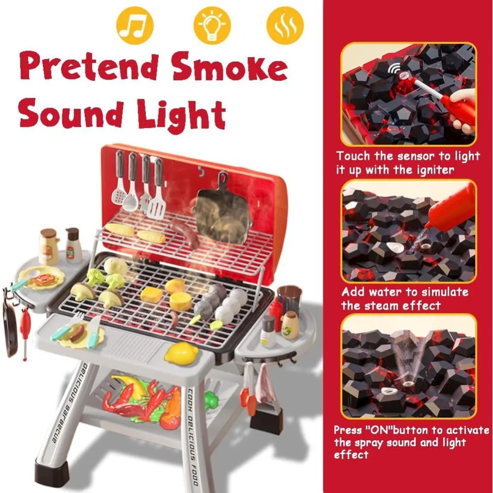 Barbecue Grill Toy Set Kids BB - Camping Cooking Gifts recension och pris