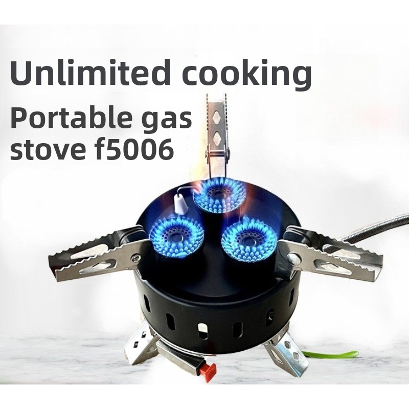 Portable 3 Burner Windproof Bu - Camping Cooking Gas Stove Portable Tool recension och pris