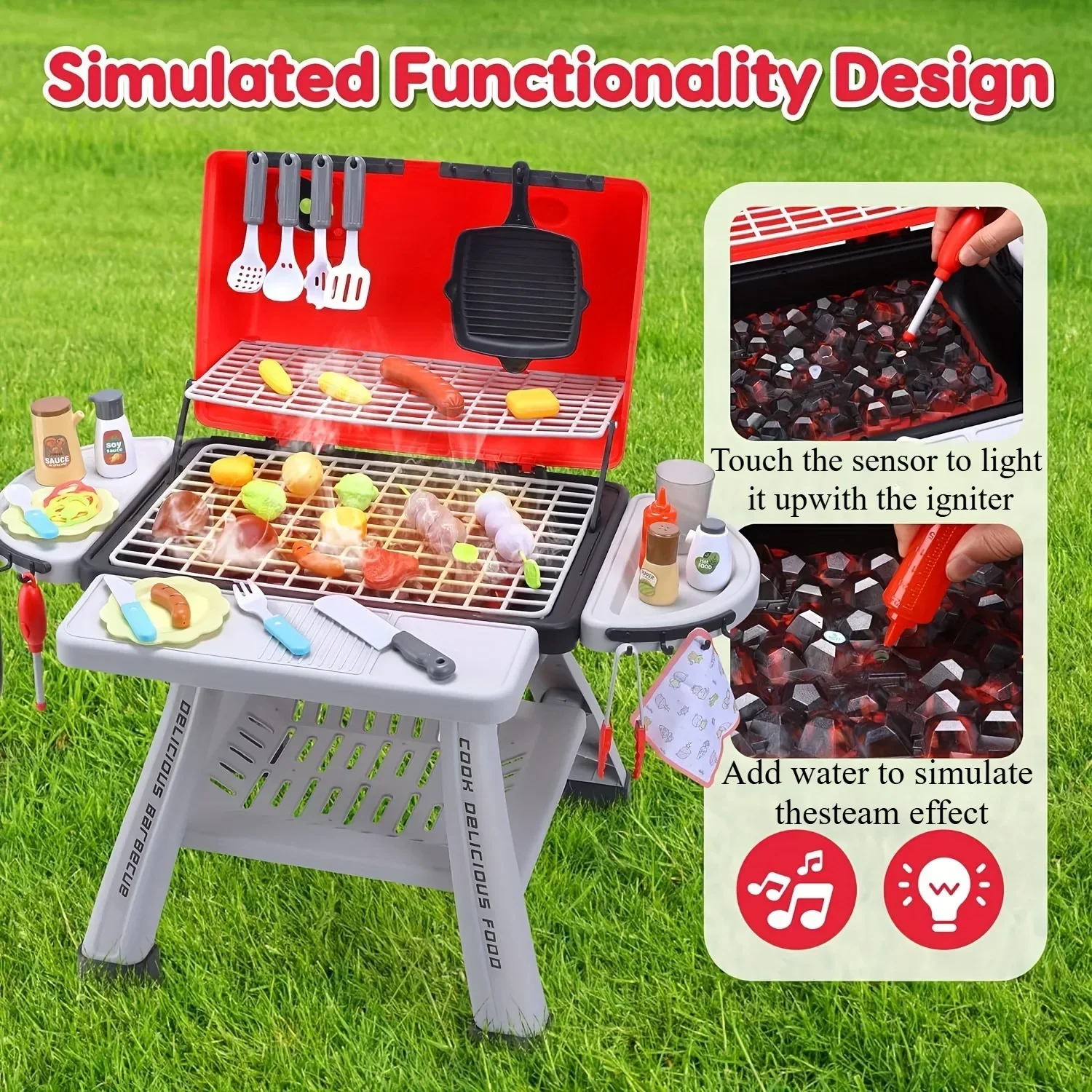 Barbecue Grill Toy Set Kids BB - Camping Cooking Gifts recension och pris