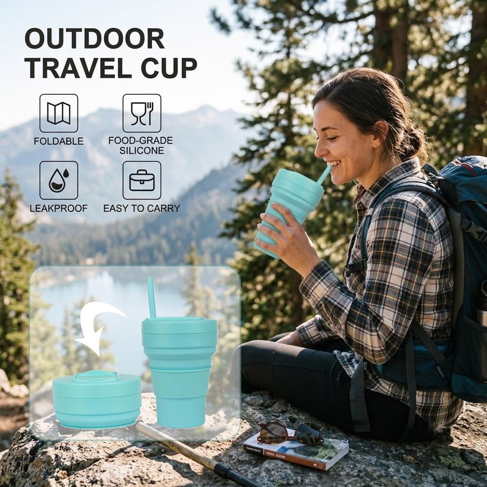 Collapsible Silicone Coffee Cu - Camping Cooking Mug recension och pris