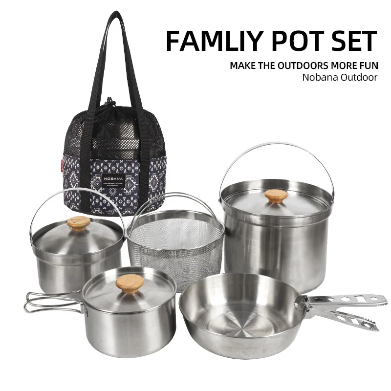 2026 New Outdoor Stainless Ste - Camping Cooking Set Stainless Steel recension och pris