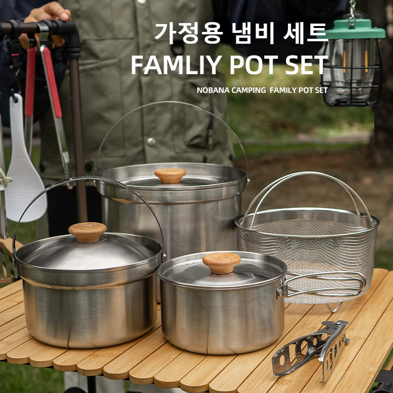 2026 New Outdoor Stainless Ste - Camping Cooking Set Stainless Steel recension och pris