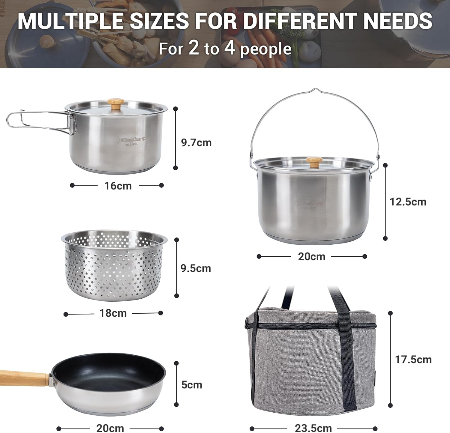 304 Stainless Steel Camping Co - Camping Cooking Set Stainless Steel recension och pris