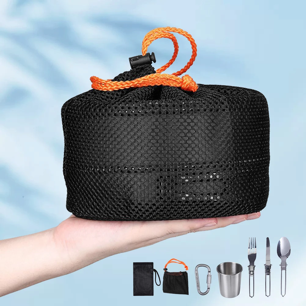 Camping Cookware Kit Kettle Po - Camping Cooking Set Stainless Steel recension och pris